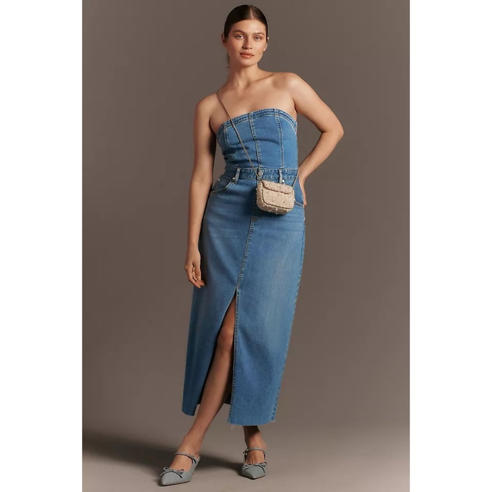 Anthropologie Pilcro The Madi Front-Slit Denim Dress - Size Small - Picture 1 of 13